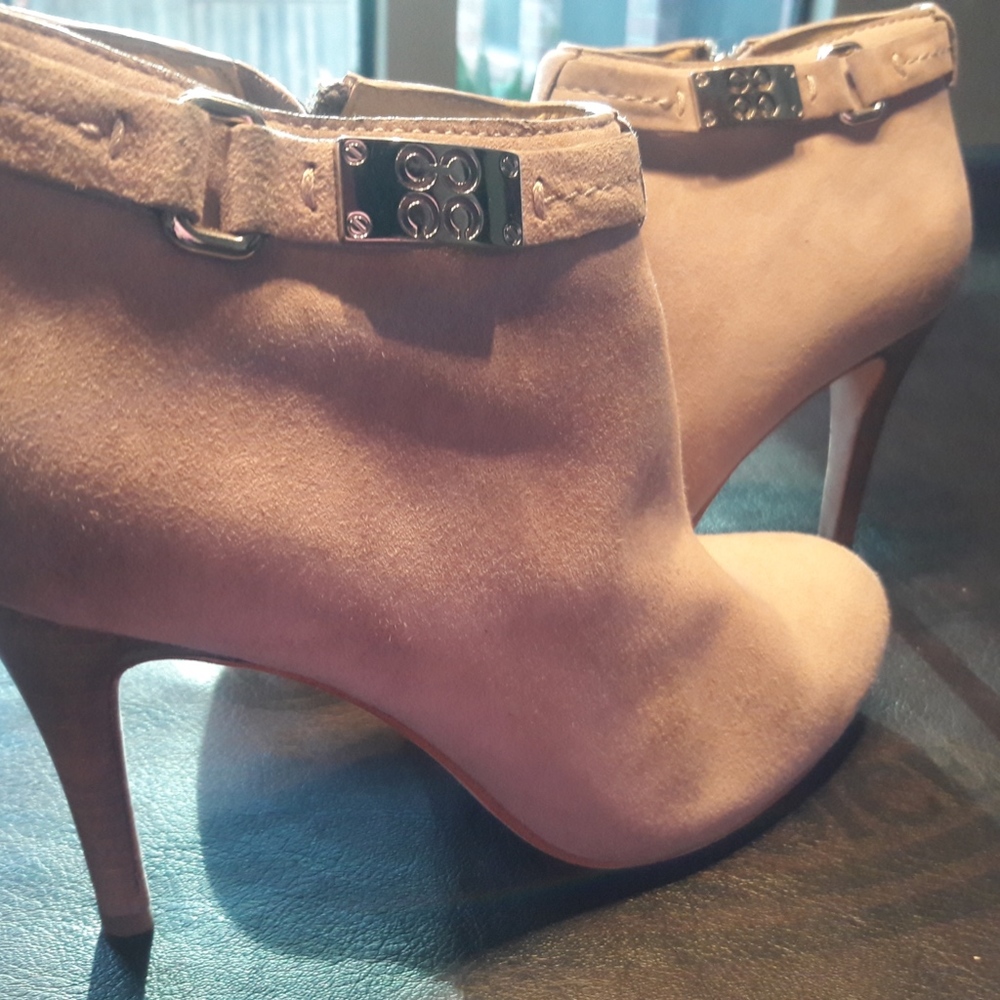 Coach Light Gray Suede Booties